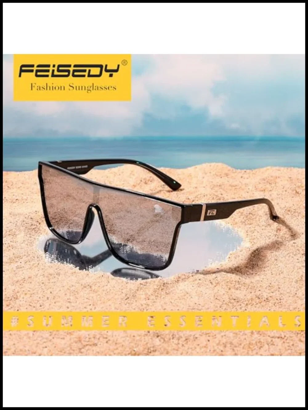 Oversized Shield Sunglasses UV400 with Mirrored Lens